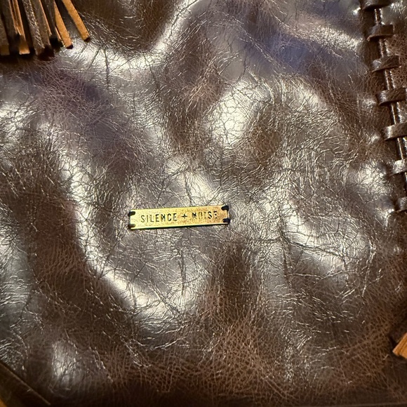 Silence + Noise Dark Brown Shoulder Bag with Tassel Details - Picture 2 of 4